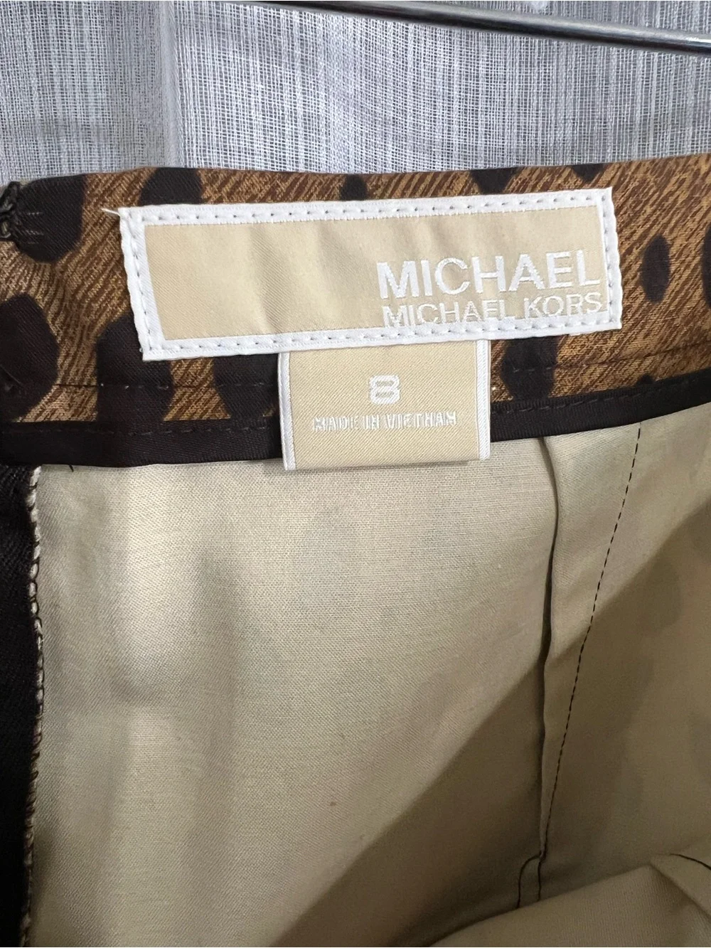 Micheeal Kors Animal Print Pencil Skirt in Brown